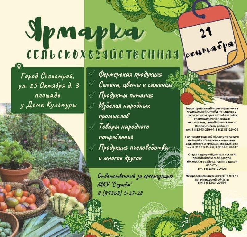 Осенняя ярмарка в Сясьстрое. Афиша.